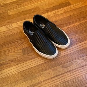 Vans black embossed leather
